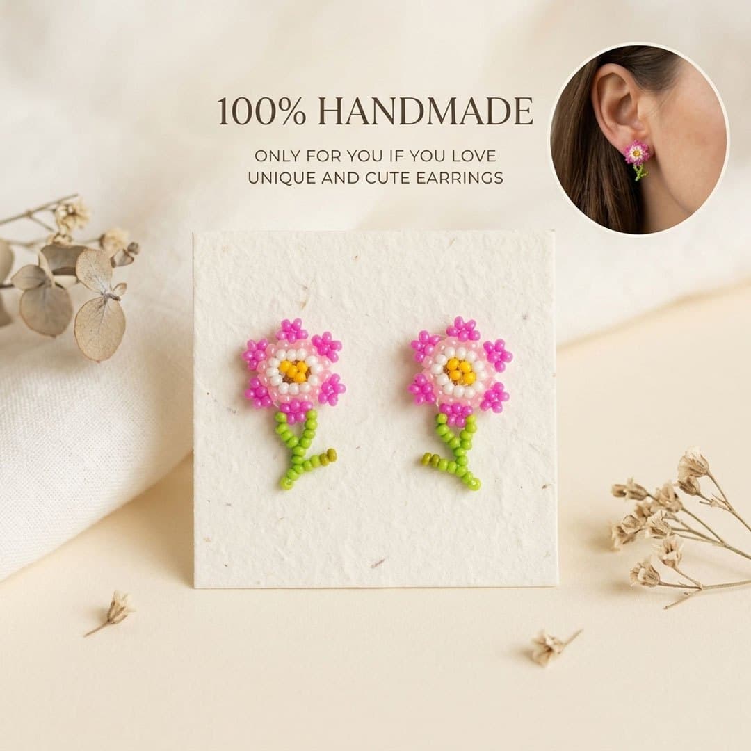 Stem Flower Studs 6