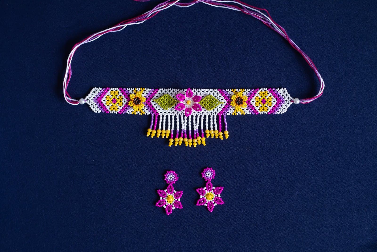 Handmade beaded choker set